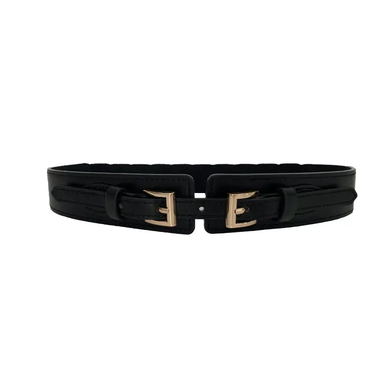 Elastic Waist Seal Double Buckle Fashion Simple Elastic Waistband Women