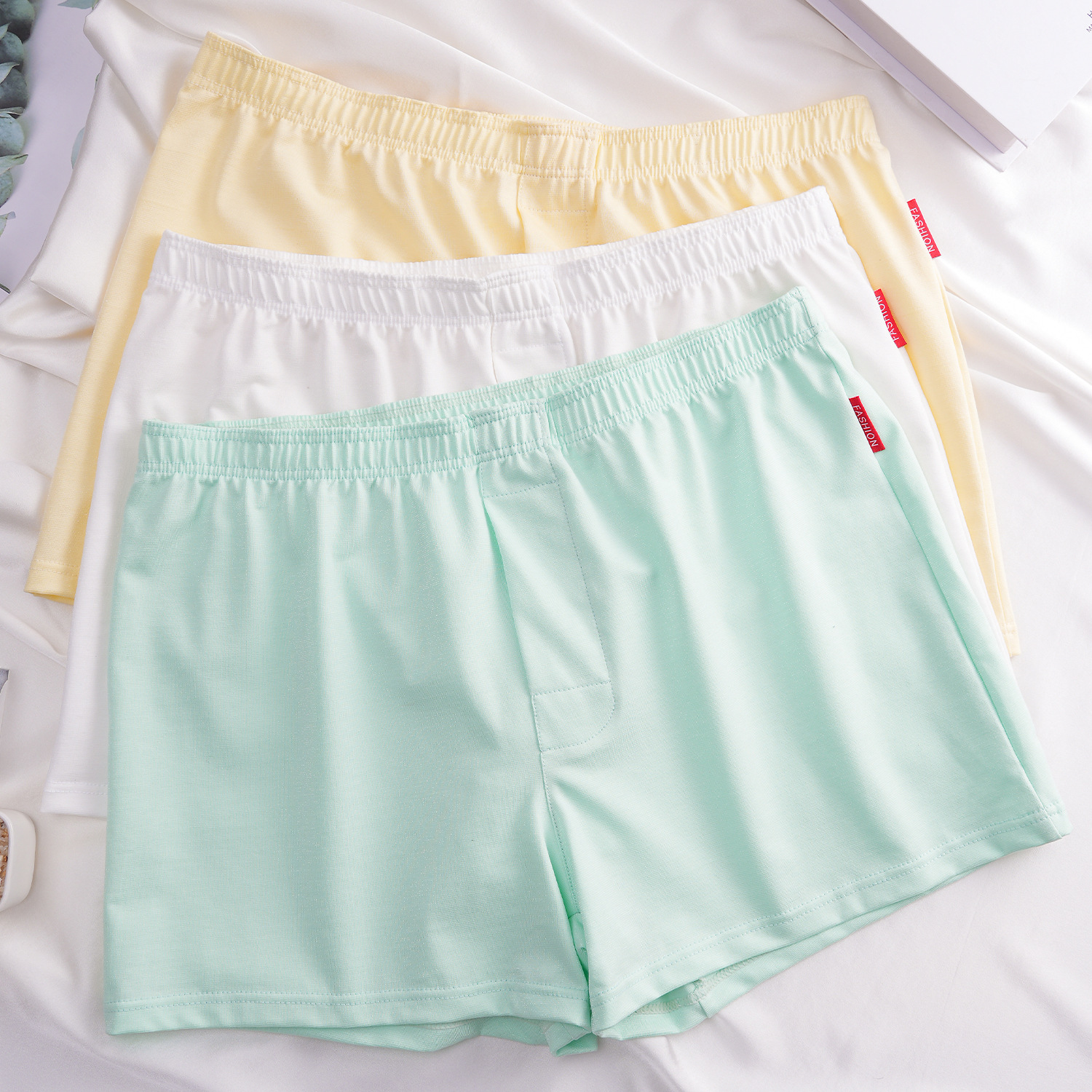 Mens Cotton Underwear Breathable Athletic Boxer Briefs Mens Mercerized Cotton Solid Color