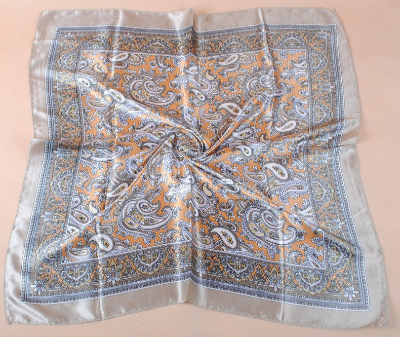 Nueva bufanda cuadrada de satén estampada con flores de anacardo, elegante y versátil, de 90x90 cm, para mujer. 11e218db 86c9 4410 B90c 08198b5e2a4a