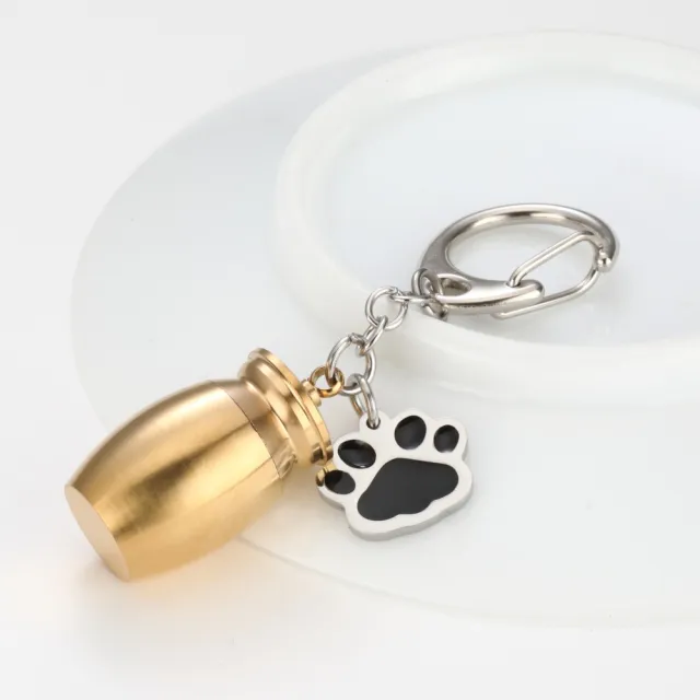 Perfume Bottle Keychain Drop Oil Dog's Paw Gold Keychain - Shop at LoveMi