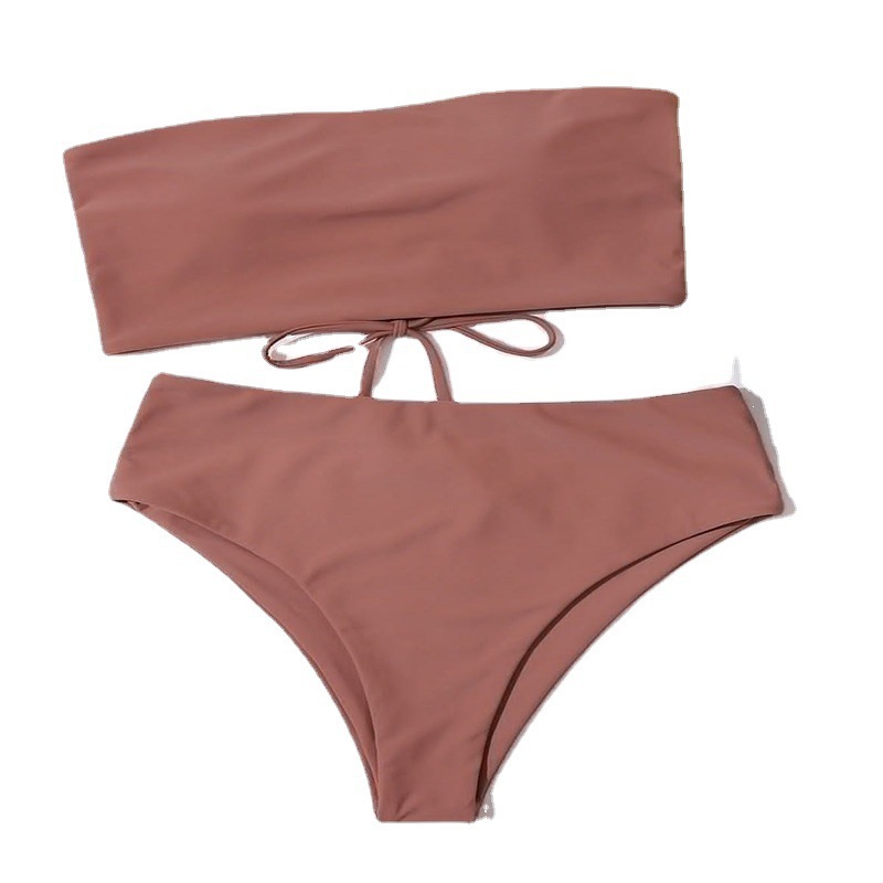 Female Off Shoulder Strapless Bikini Swimsuit