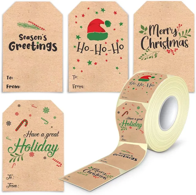 Roll Stickers Christmas Holiday Decoration Gift Series Adhesive Sticker Brown - Shop at LoveMi