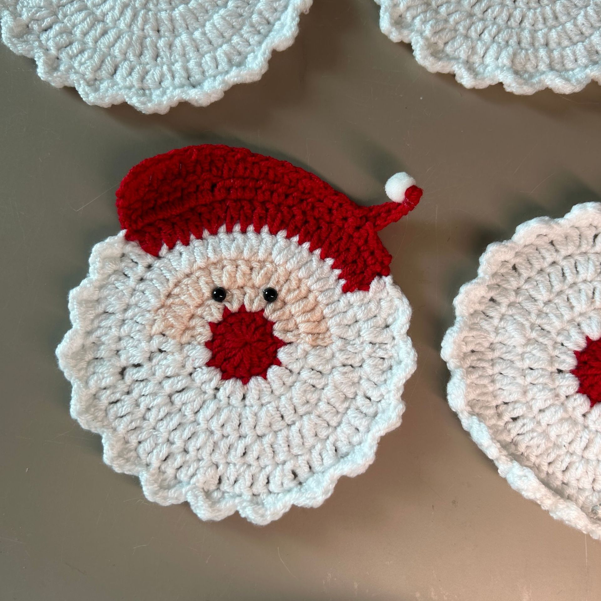 Crochet Santa Coaster