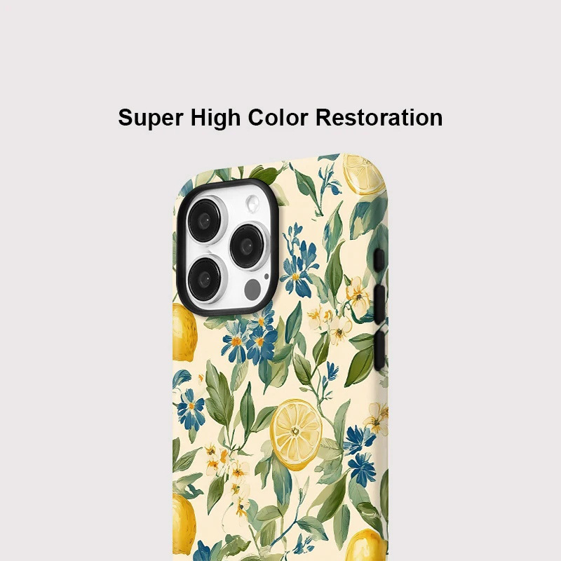 Chinese Osmanthus 2-in-1 Phone Case Lemon-Shaped Shatter-Resistant Case