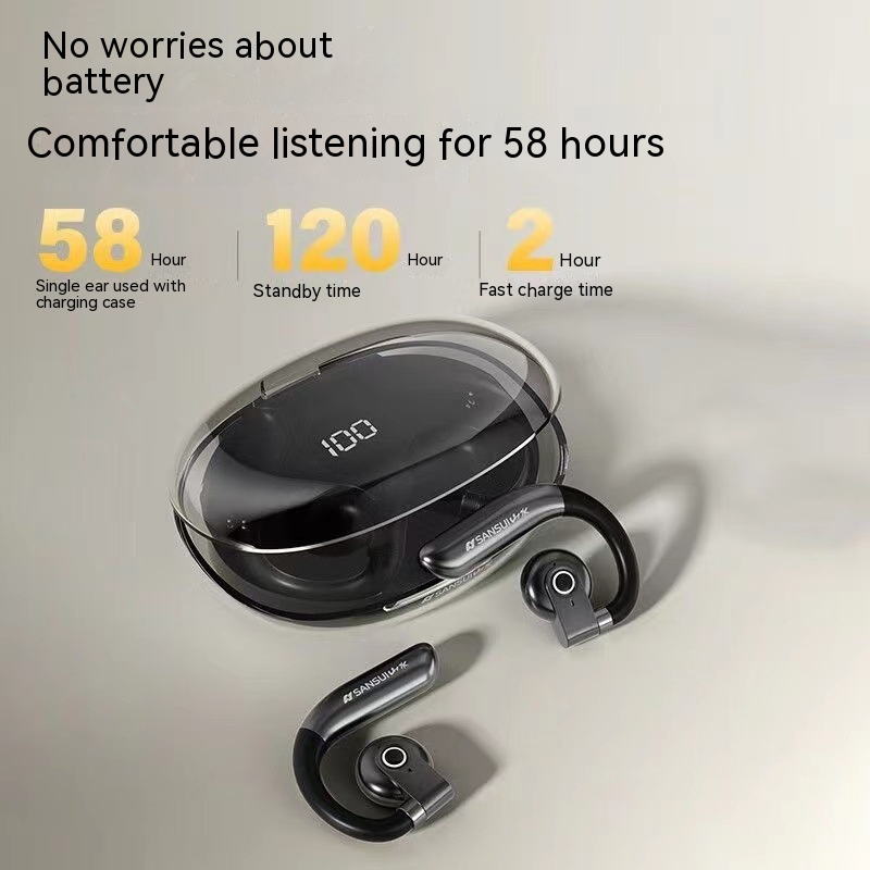 Conduction Bluetooth Headset Ear-mounted Non In-ear Ultra-long Life Battery Wireless