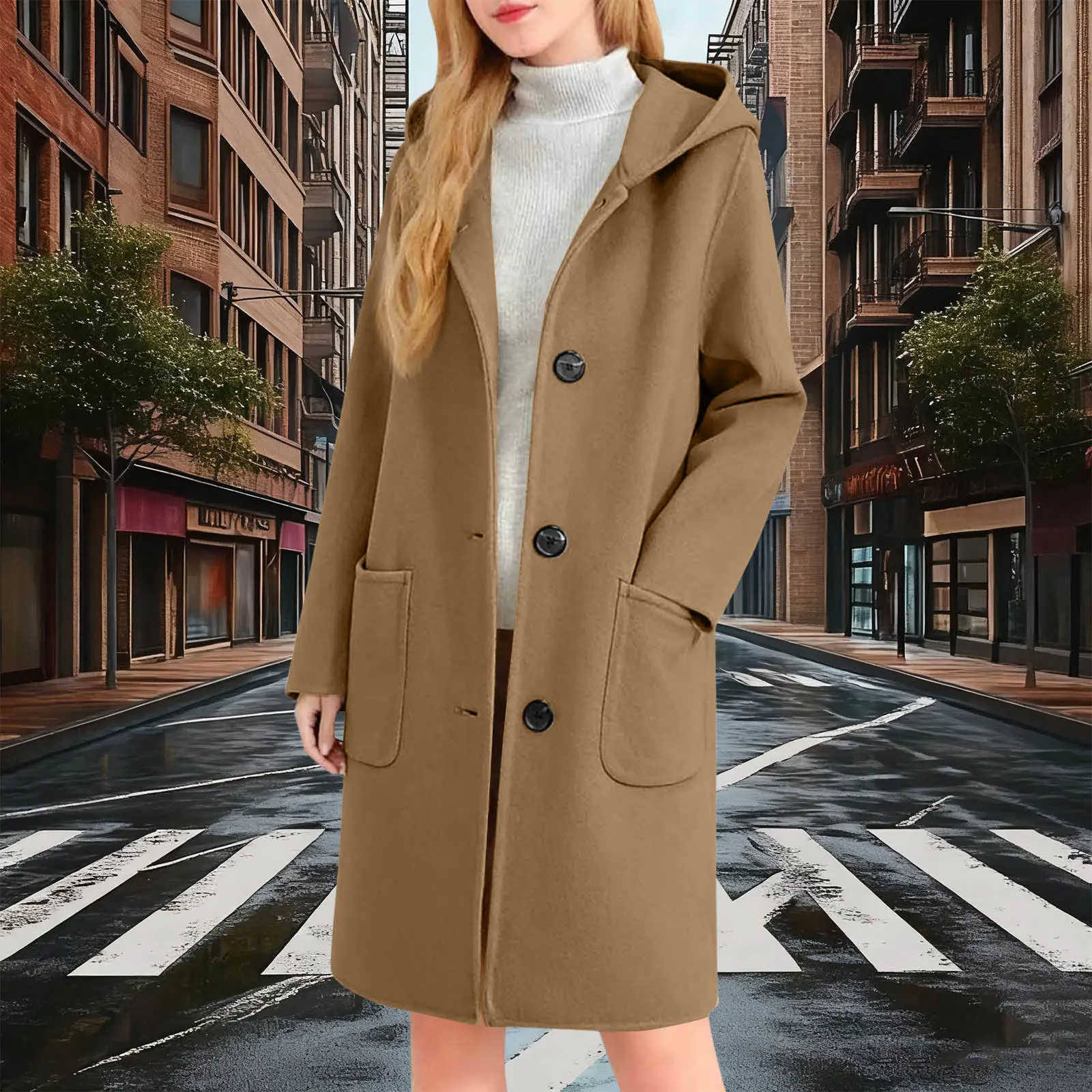 Womens Double-Faced Wool Coat