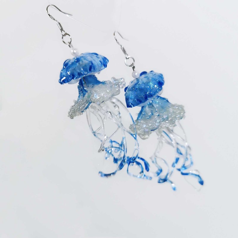 Creative Resin Long Handmade Jellyfish Earrings