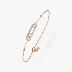 S925 Plated 18k Geometric Diamond Bracelet For Women - Rose Gold With Diamond - View 1