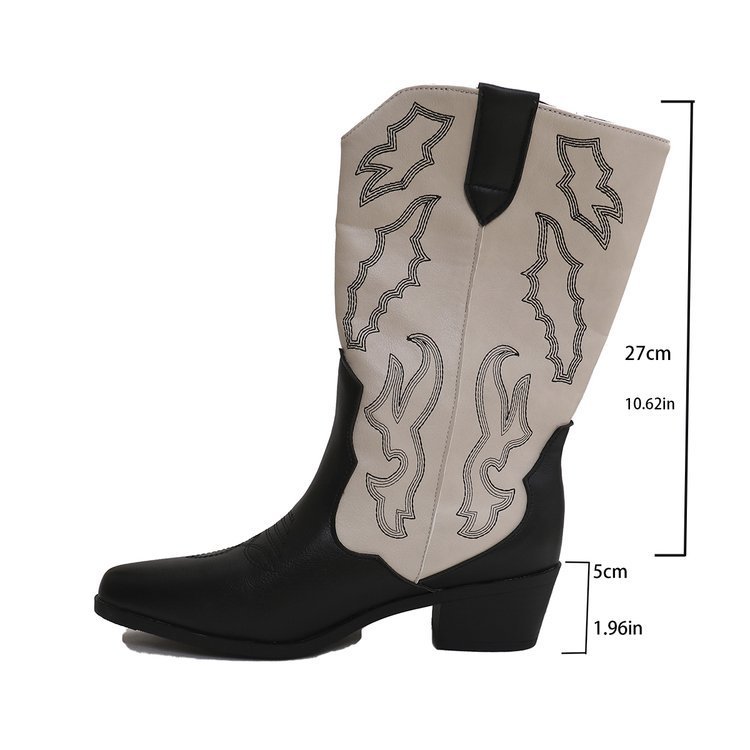 Embroidered Mid-Calf Boots — detail view 2