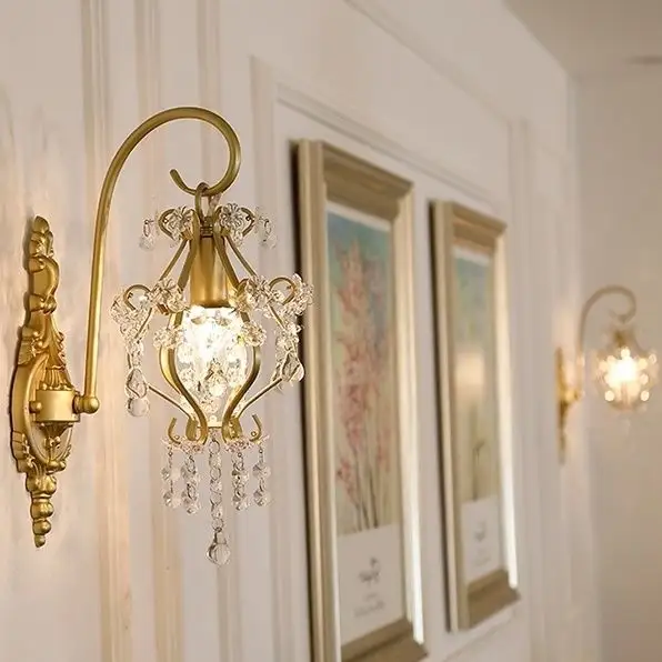 Minimalist French Style Crystal Wall Sconce