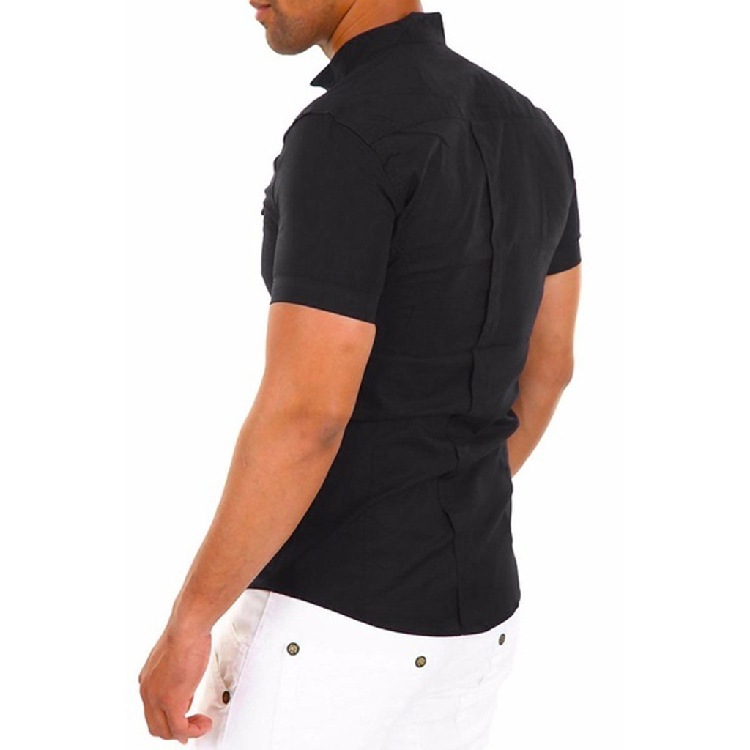 Men's Short Sleeved Shirt Patchwork