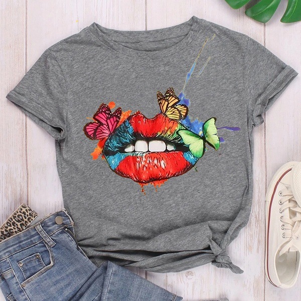 Women's Multicolor Cartoon Print T-Shirt