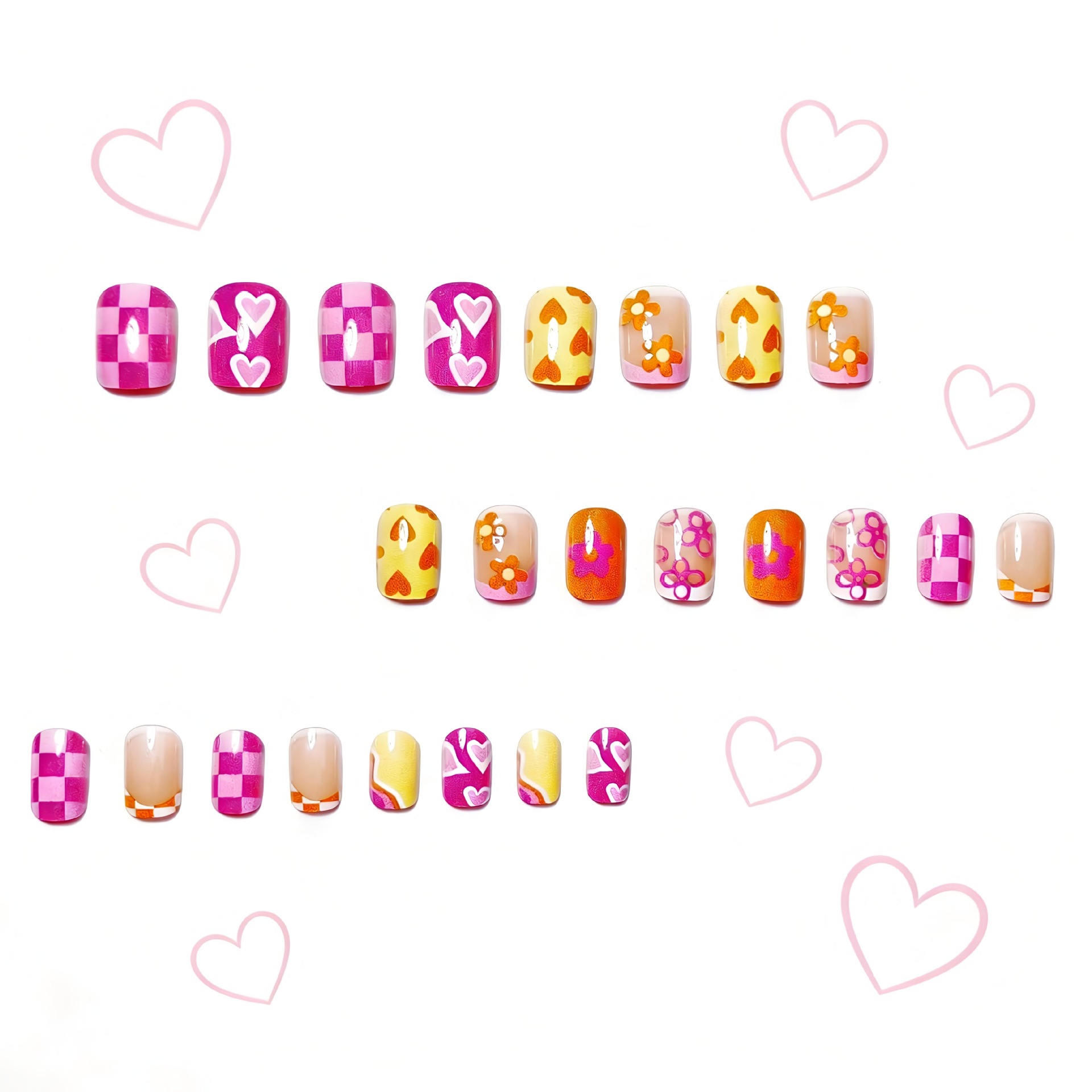 Colorful Summer Cute Little Flower Press-on Nails