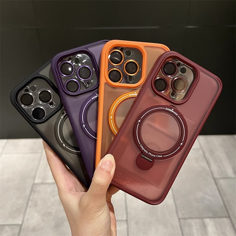 Funda magnética con soporte y protector lente esmerilado