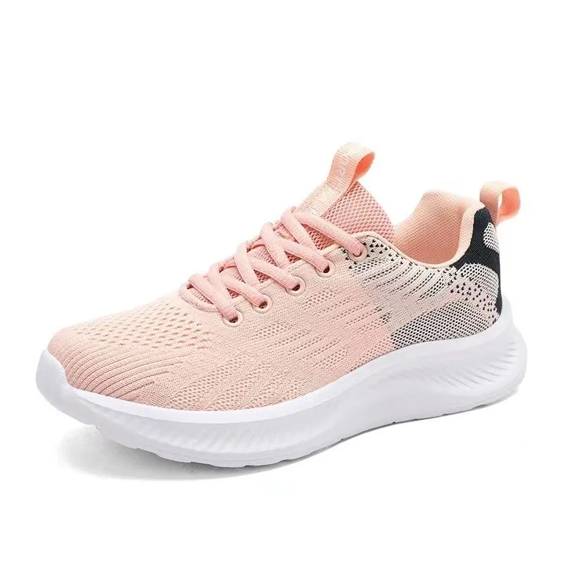 Mesh Breathable Sneaker Lightweight Soft Sole Non-slip Deodorant Casual Shoes - Pink