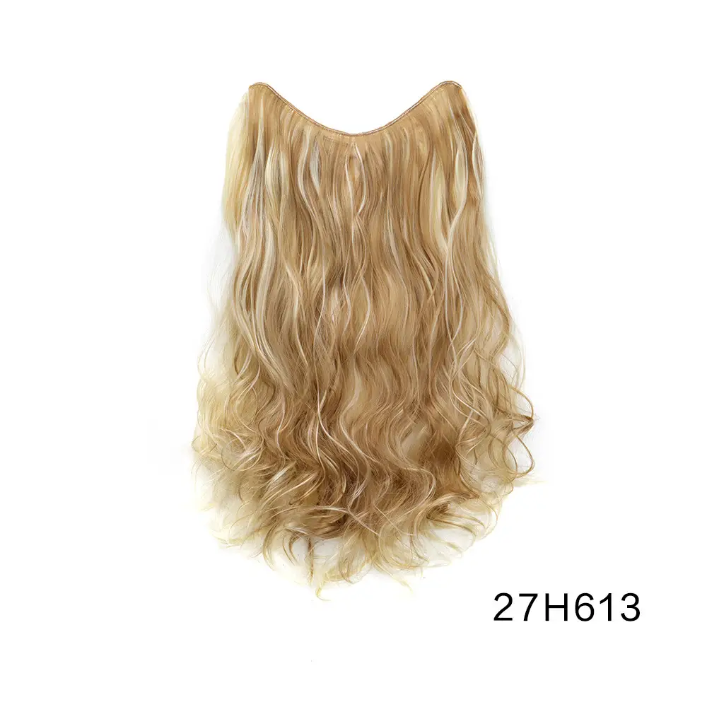 Womens Hair Extension Piece 4-clip One-piece V-shaped Long Curly Extension U-shaped Large Wave