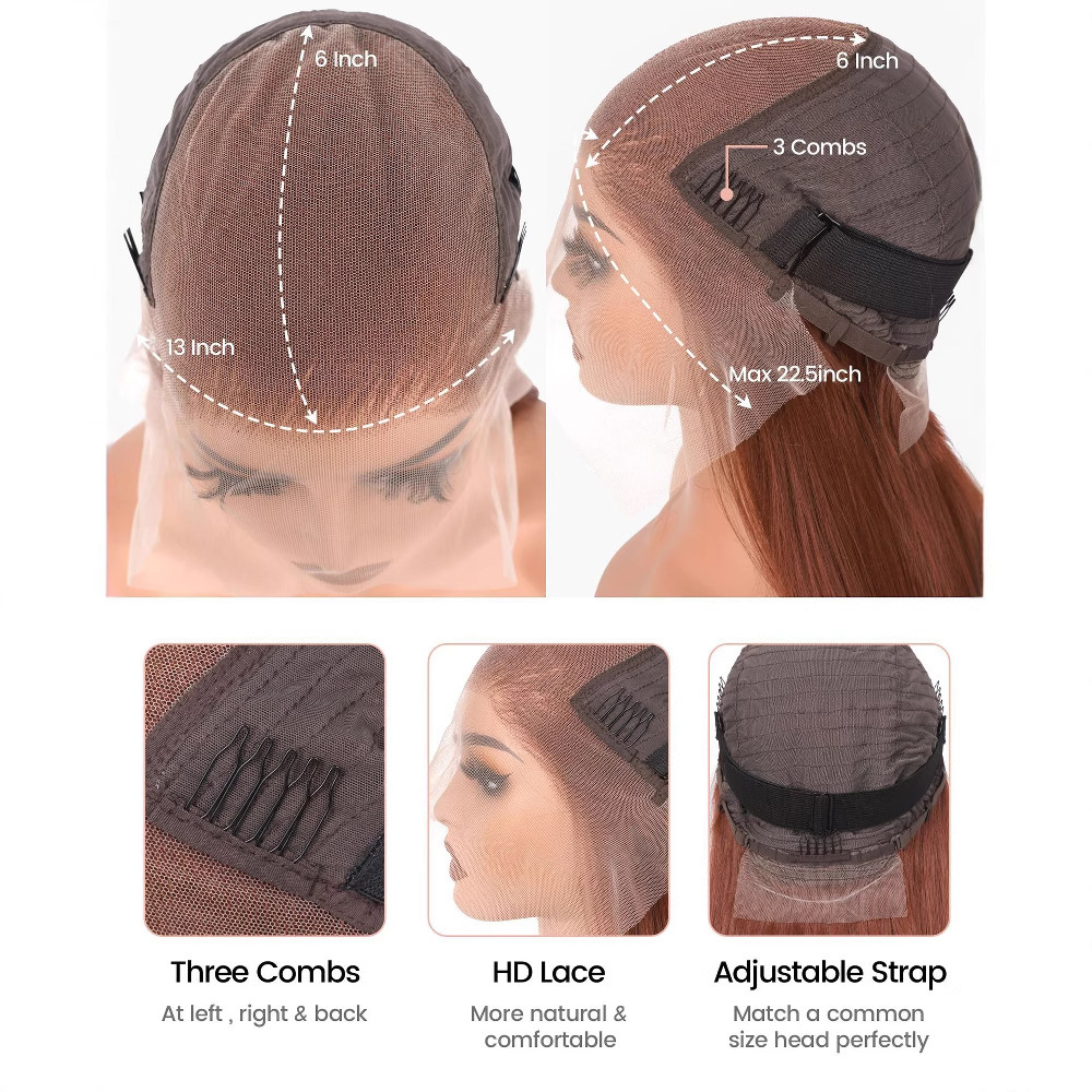 Highlight Ombre Lace Front Wavy Lace Glueless Wig 4