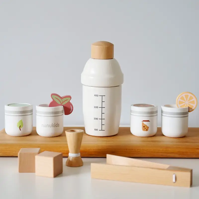 Children Play House Kitchen Wooden Simulation Cocktail Modulation Tool