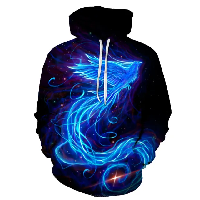 Flame Phoenix Series Hoodie Loose And Versatile Top Wy407 L - Shop at LoveMi