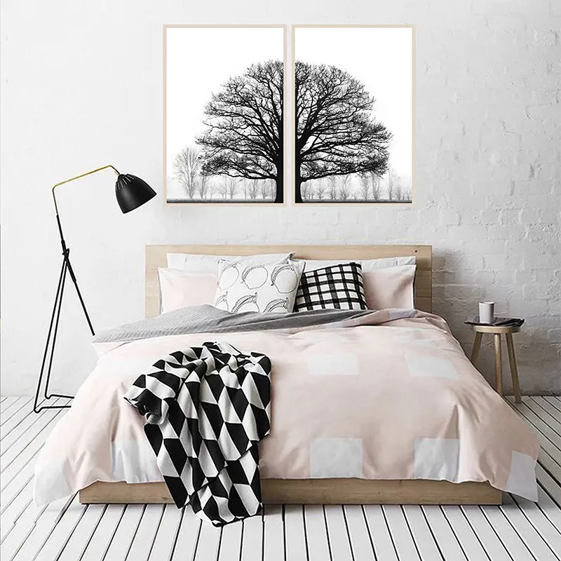 Black And White Winter Trees Modern Sofa