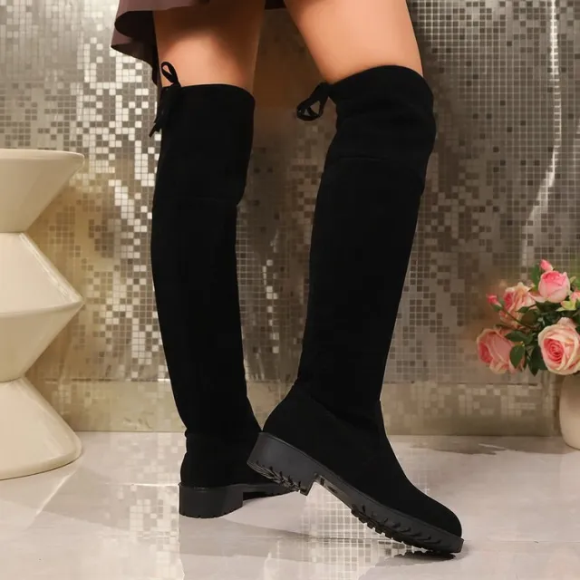 Women's High Platform Solid Color Fashion Boots Black - Shop at LoveMi
