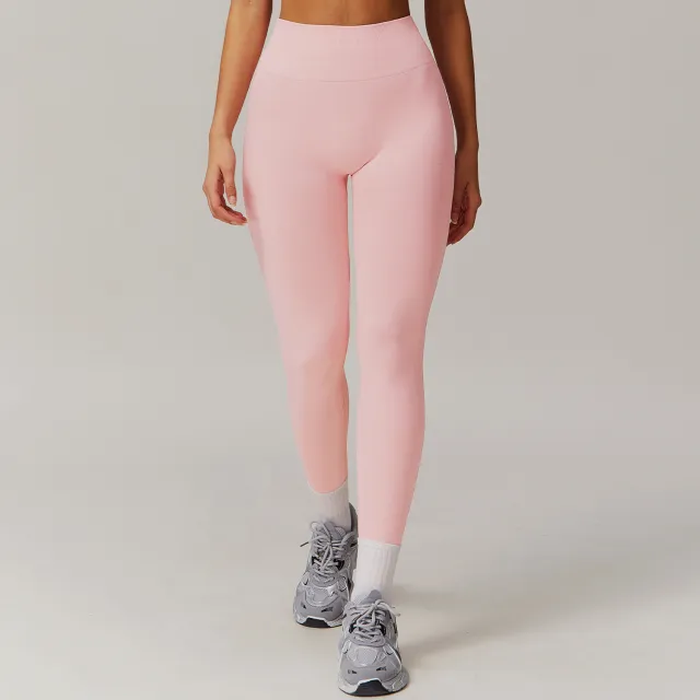European And American Tight High Waist Hip Raise Yoga Pants Peach Pink - Shop at LoveMi