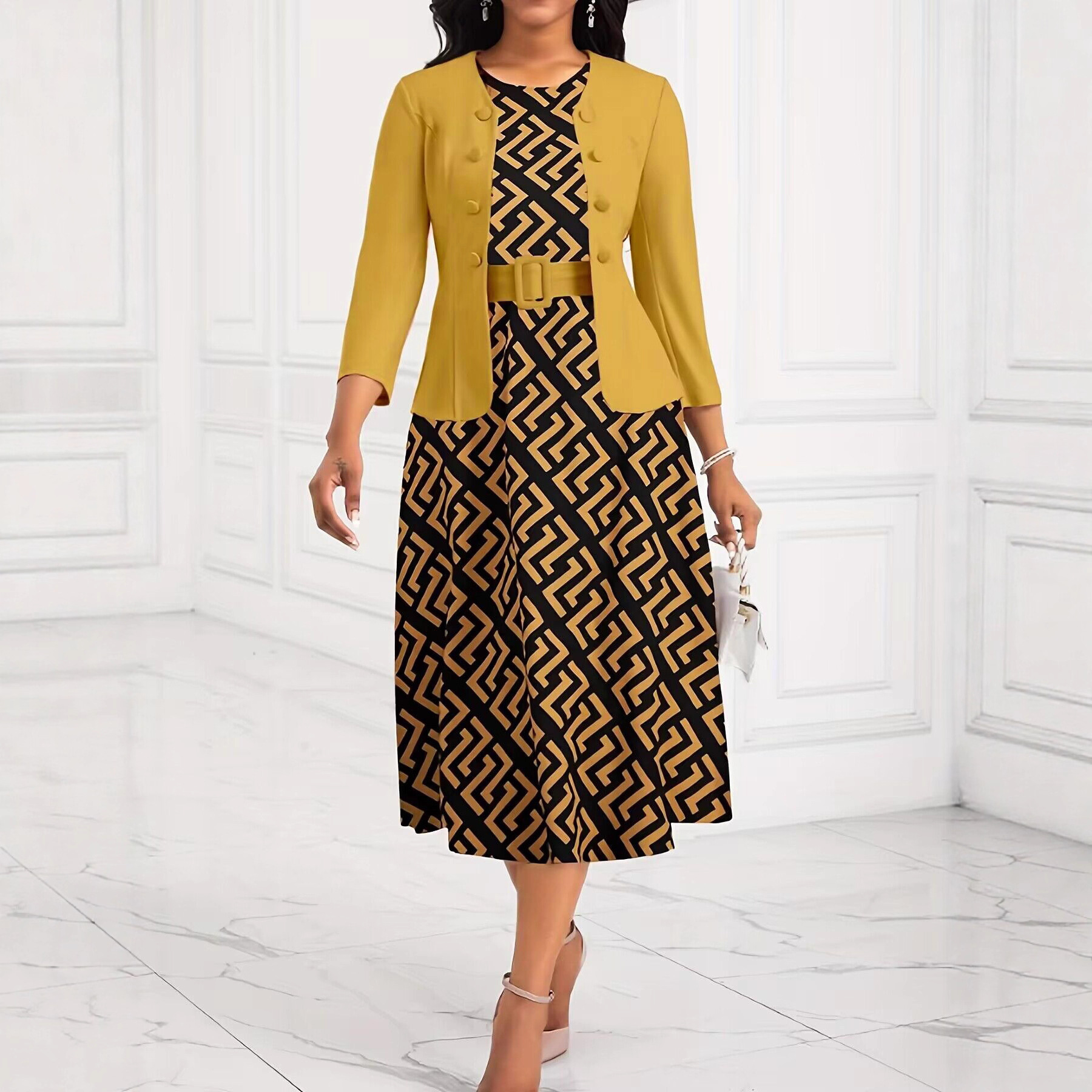 Printed Two-piece Suit Business Suit And Dress