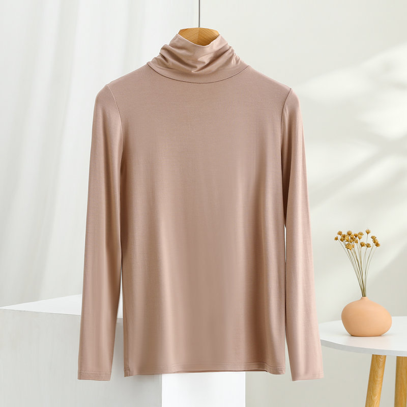 Womens SpringSummer Spliced Relaxed-Neck Base Layer Top