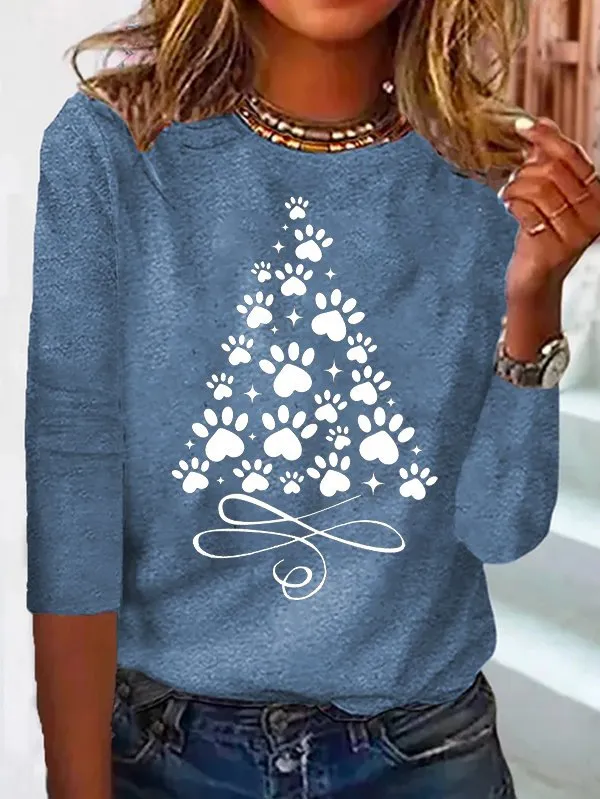 Autumn And Winter New European And American Fashion Striped Long Sleeves Ocean Blue - Shop at LoveMi