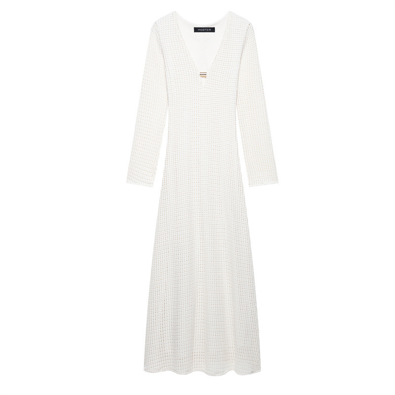 Spring And Summer Solid Color Crochet Midi Skirt Dress - Shop at LoveMi