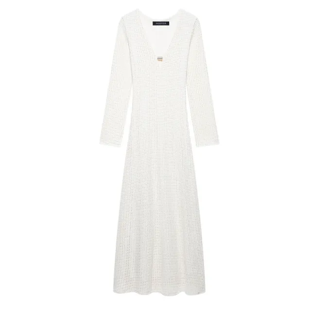 Spring And Summer Solid Color Crochet Midi Skirt Dress - Shop at LoveMi