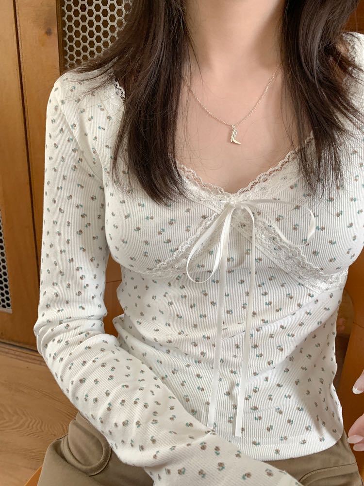 Women's Fall Slim Fit Lace T-shirt