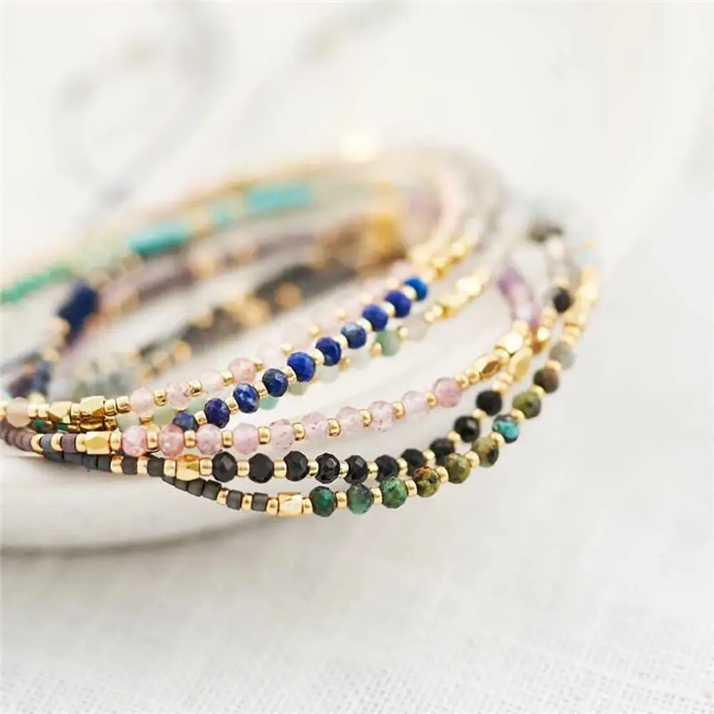 Girls' Simple Bohemian Style Agate Natural Stone Bracelet