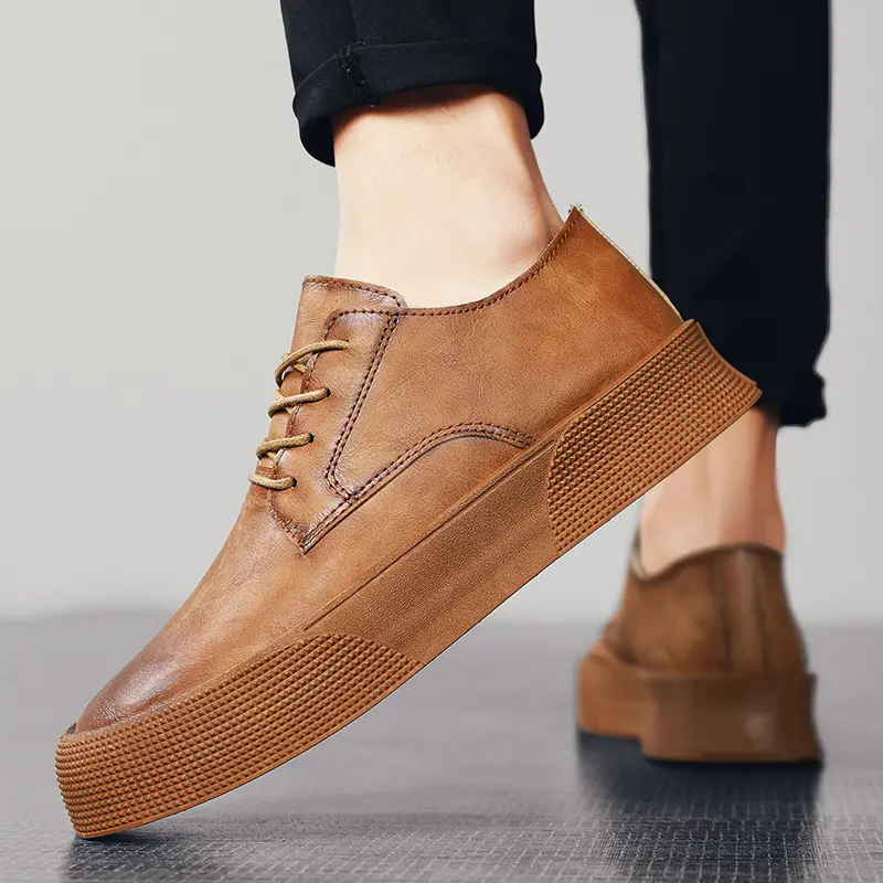 Lace-up Platform Korean Casual Shoes Retro Men's