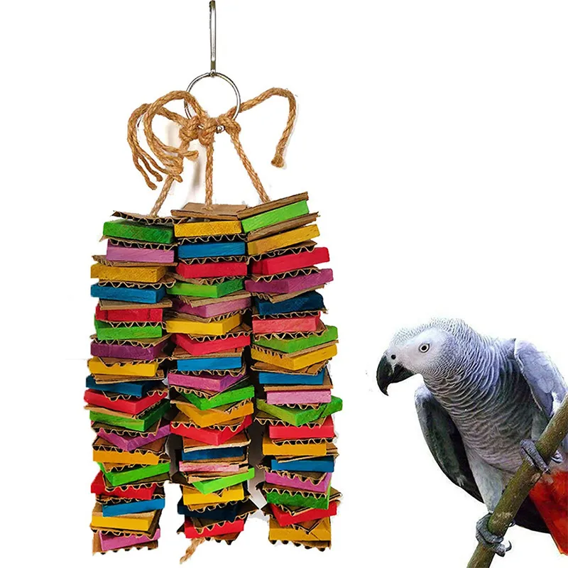 Parrot Gnawing Toy Building Blocks Destroyed - Three Strings