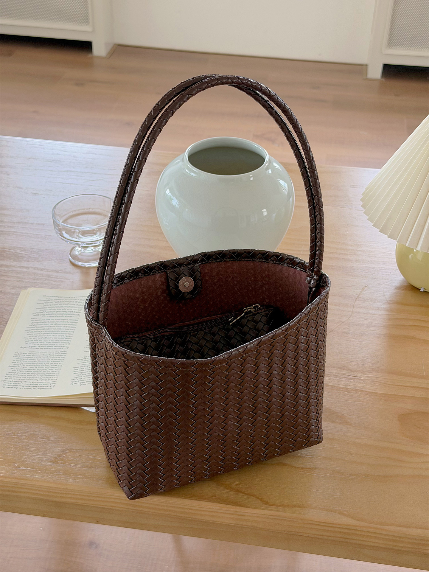 Woven PU Commuter Tote, picture 2 of 4
