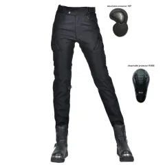 Motorcycle Waterproof Fleece Lined Thickened Drop-resistant Cycling Pants - Pk07 Black - View 1
