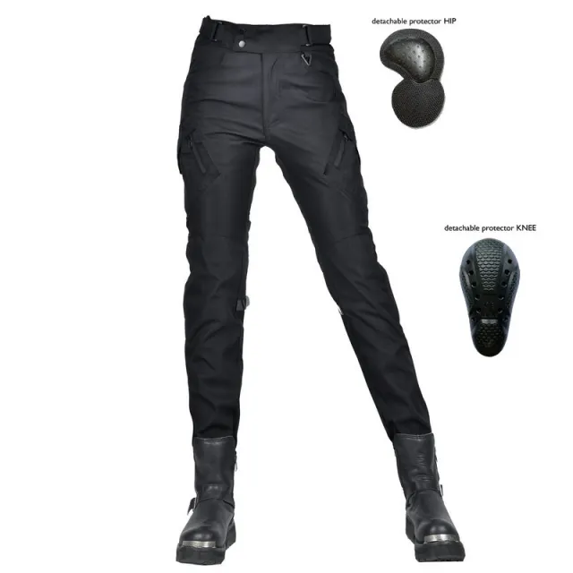 Motorcycle Waterproof Fleece Lined Thickened Drop resistant Cycling Pants Pk07 Black - Shop at LoveMi