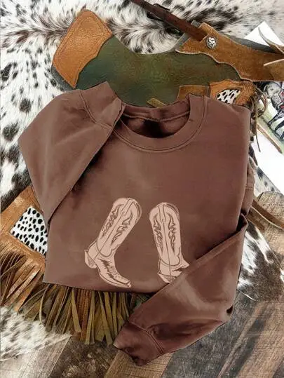 Casual Minimalist Western Style Ox Coffee Brown - Shop at LoveMi
