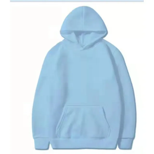 Women's Loose Hooded Sweatshirt Light Blue - Shop at LoveMi