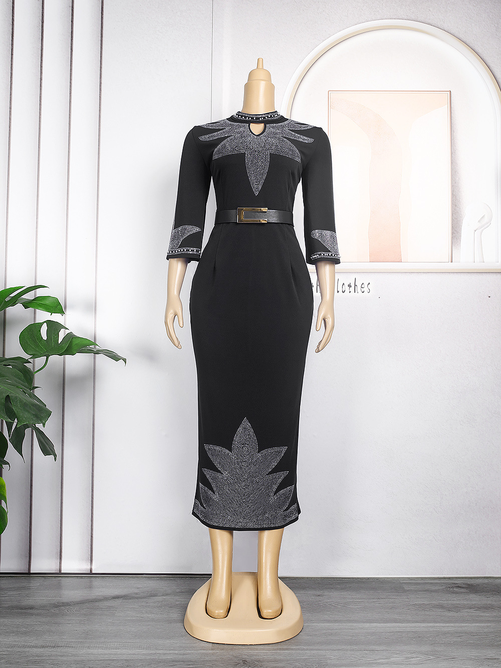 Beaded Rhinestone Party Dress