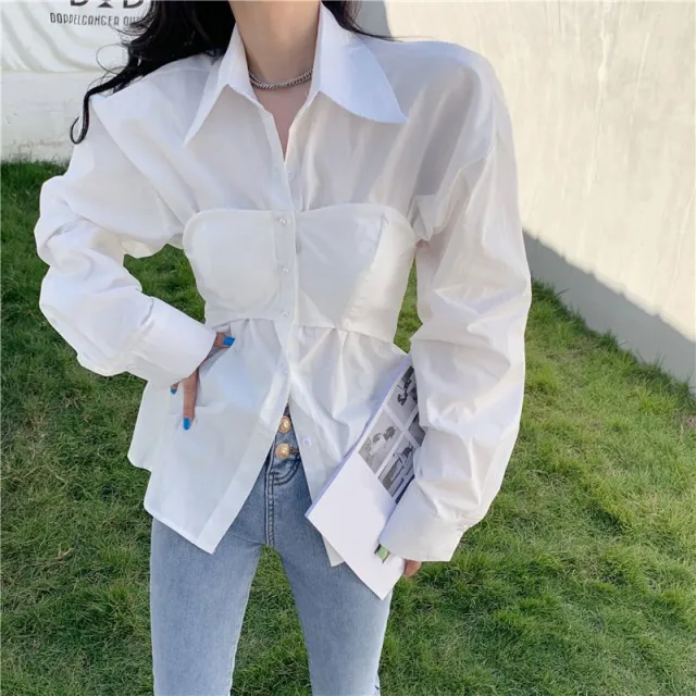 Shirt Women's Design Sense Niche Spring And Autumn New Shirt White - Shop at LoveMi