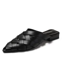 Womens Hollow-out Woven Pointed-toe Sandals - View 1