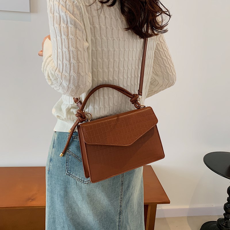 Solid Color Casual Retro Crossbody Portable Shoulder Bag