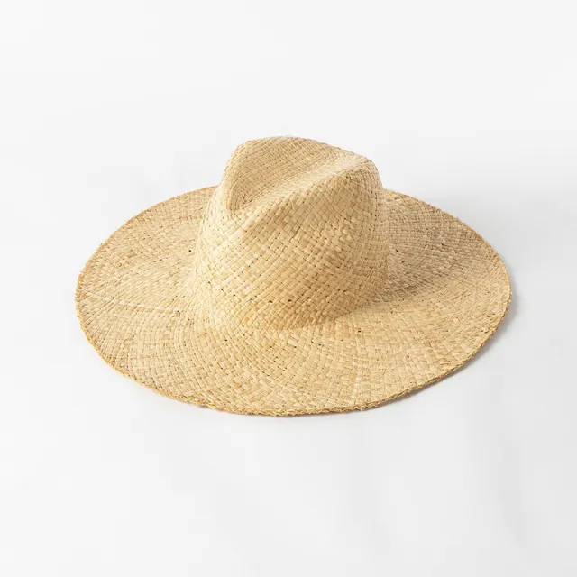 Spring And Summer Fashion Casual Simple Nude Double layer Hand knitted Raffia Big Brim Beach Sun Protection Straw Hat Nude - Shop at LoveMi