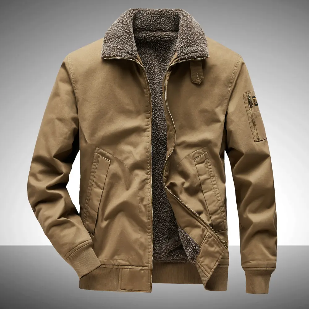 Men's Jacket Autumn and Winter Fleece-lined Padded Overalls