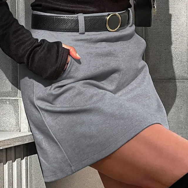 Gray High end Woolen Commuter's All matching A line Skirt For Women Gray - Shop at LoveMi