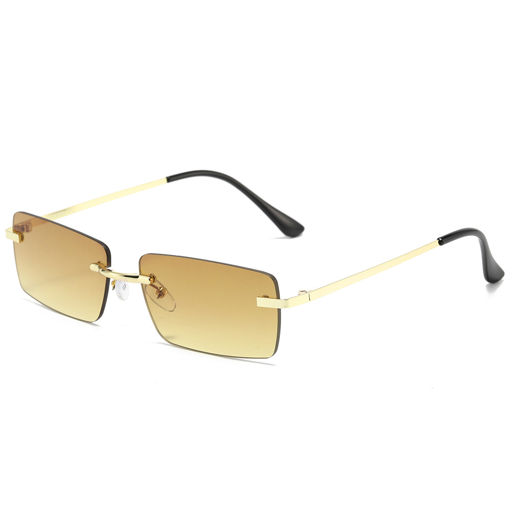 New Square Frameless Trimming Sunglasses - Image 5
