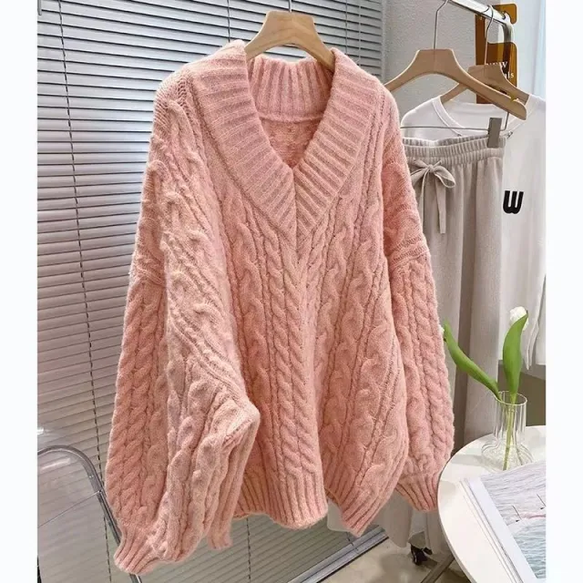 Outerwear Idle Style Design Sense Niche Thermal Sweater Top Pink - Shop at LoveMi