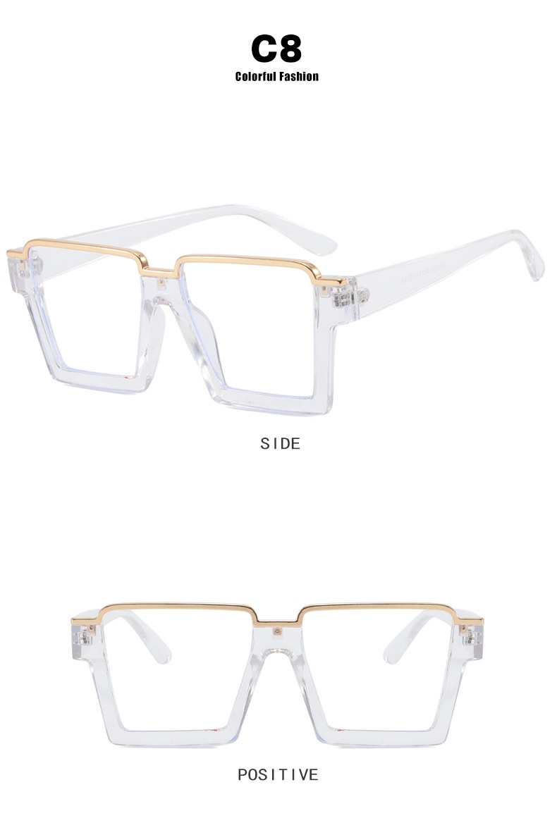 Retro Simple Versatile Artistic Lower Semi-rimless Square Plain Glasses - Image 14